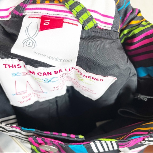 Spyder geometric bright colors ski pants size 12 - Picture 9 of 11